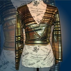 Deliano Miami Metallic Gold & Black Pant Set